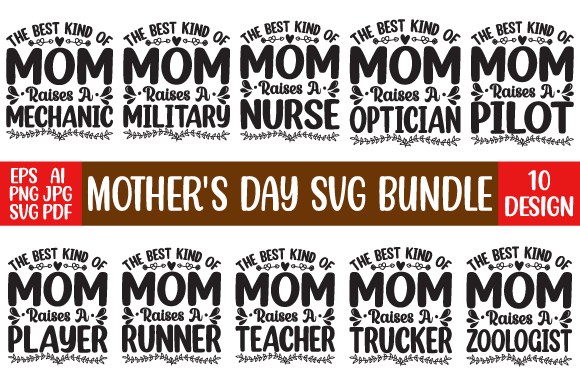 Mother’s Day SVG T-Shirt Design Bundle