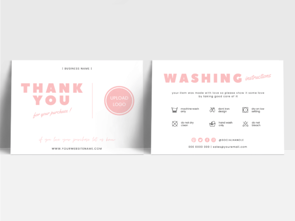 Thank You Cards & Washing Care Instructions Template 22: A Digital Business Tool